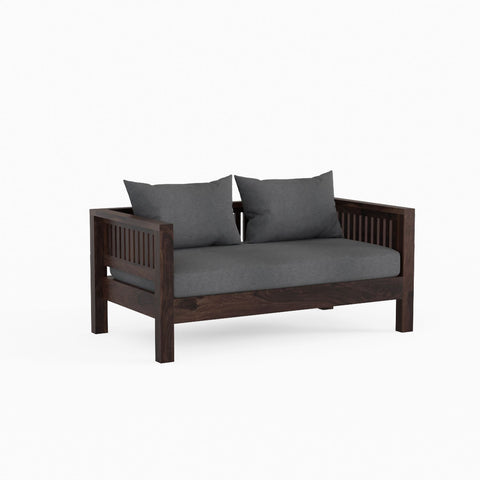 Essen Solid Sheesham Wood 2 Seater Sofa (Walnut Finish)