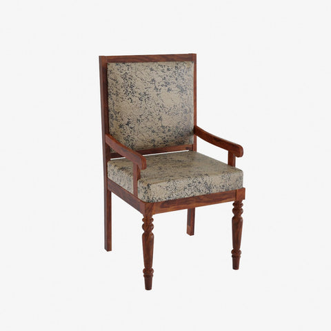Ajmer Solid Sheesham Wood Arm Chair (Natural Finish)
