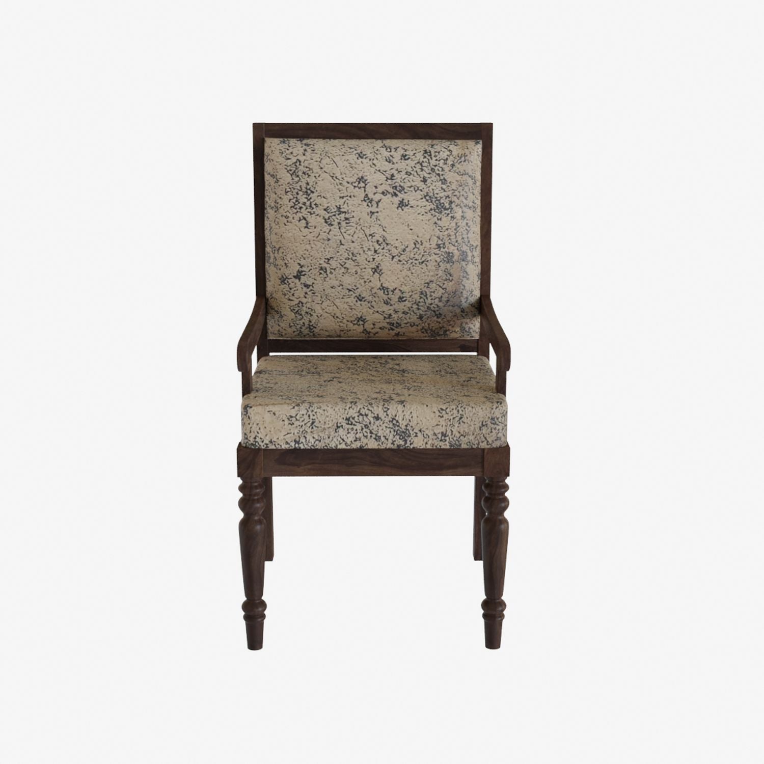 Ajmer Solid Sheesham Wood Arm Chair (Walnut Finish)