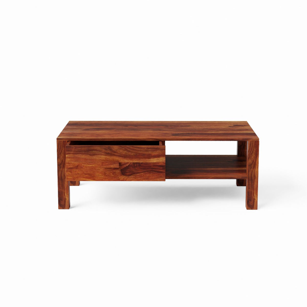 Woodwing Solid Sheesham Wood Coffee Table (Natural Finish)