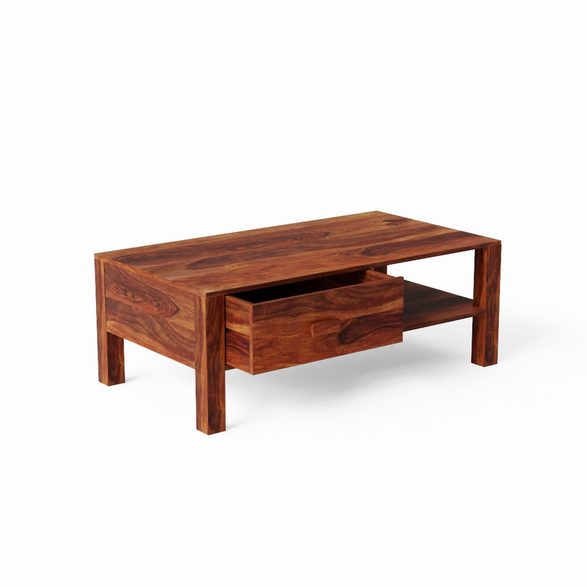 Woodwing Solid Sheesham Wood Coffee Table (Natural Finish)