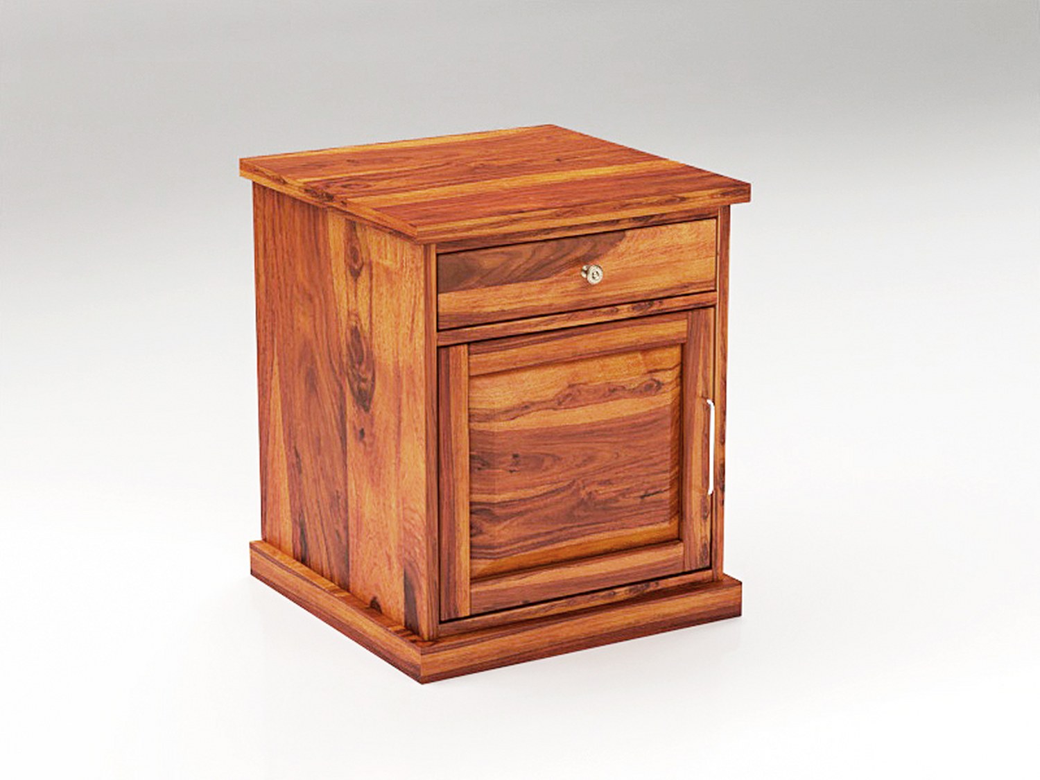 Woodwing Solid Sheesham Wood Bedside Table (Natural Finish)