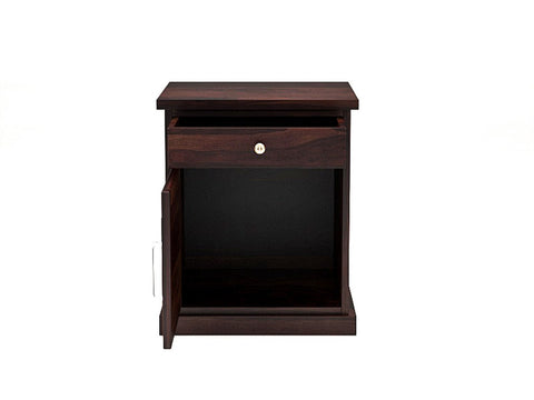 Woodwing Solid Sheesham Wood Bedside Table (Walnut Finish)