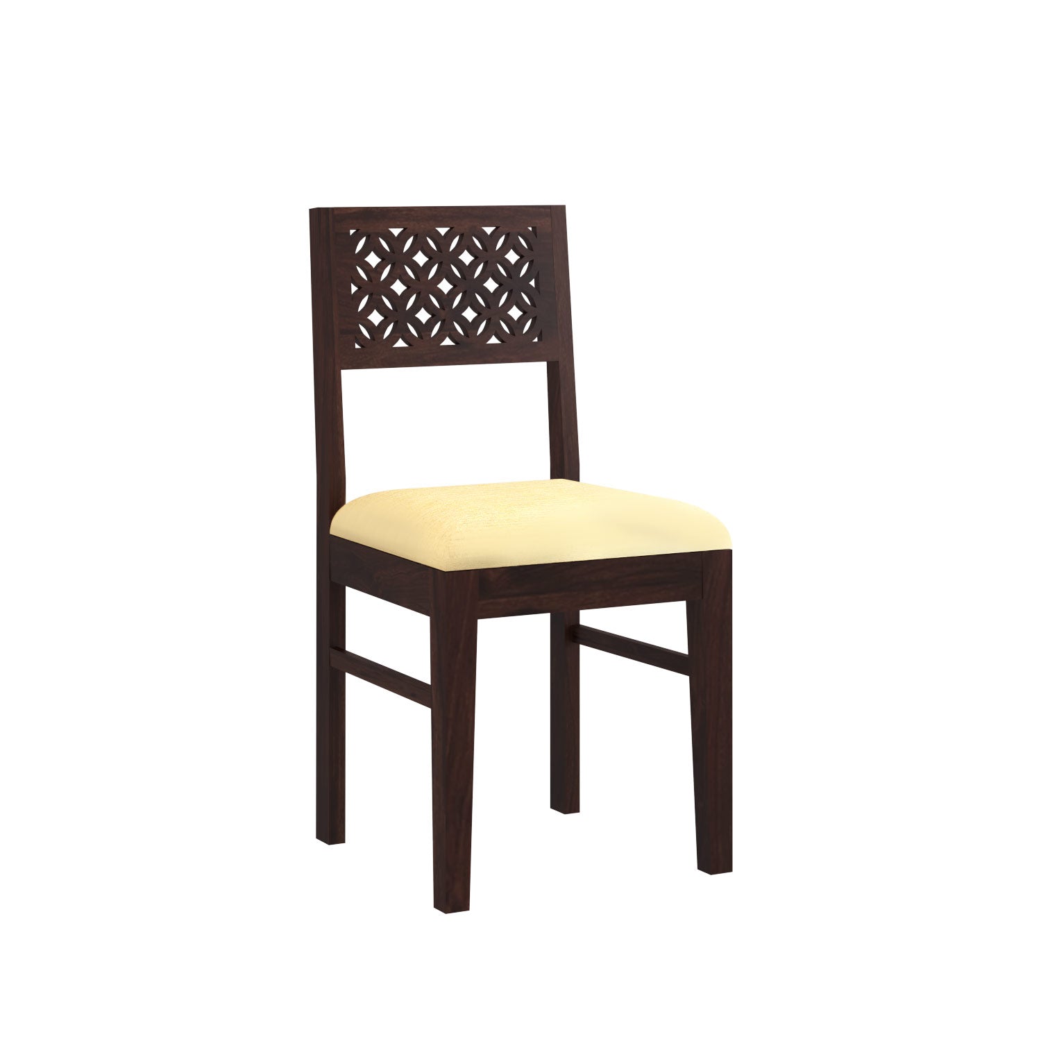 Monstro Solid Sheesham Wood Chair With Cushion (Walnut Finish)