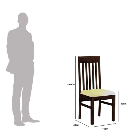 Minimal Solid Sheesham Wood Chair (Walnut Finish)
