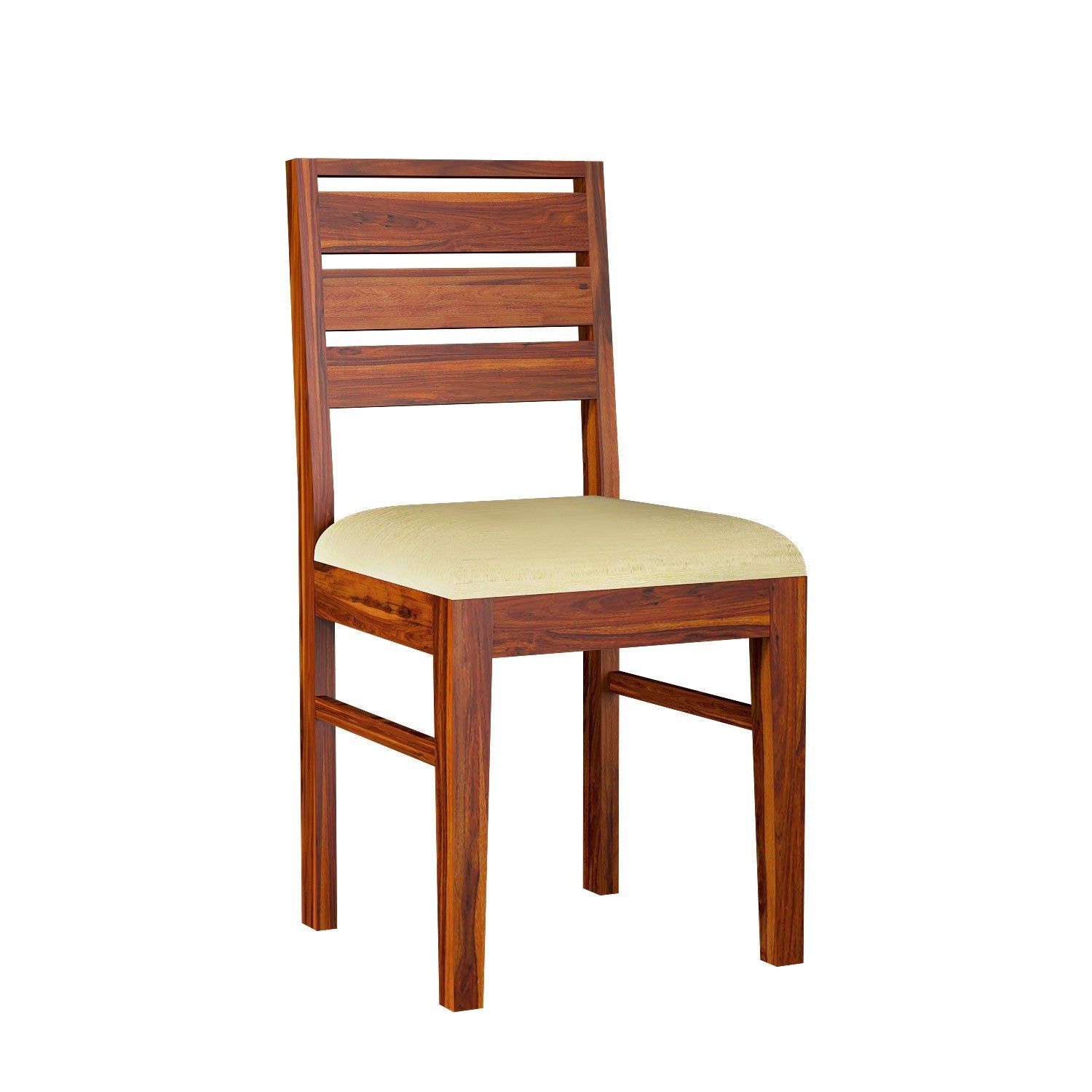 Feelinn Solid Sheesham Wood Chair (With Cushion, Natural Finish)