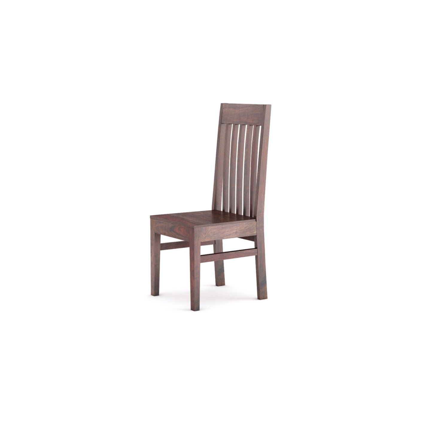 Minimal Solid Sheesham Wood Two Seater Dining Set (Plan Chairs, Walnut Finish)