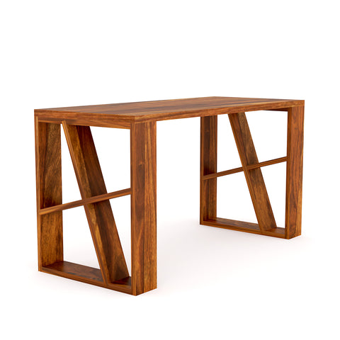 Maurice Solid Sheesham Wood Study Table (Plus, Natural Finish)