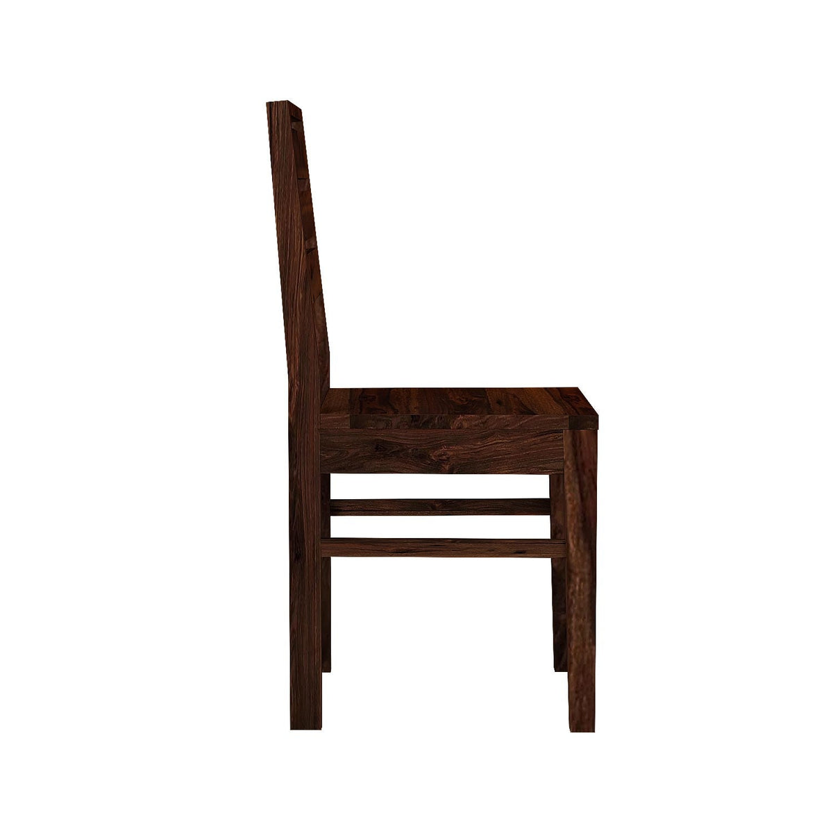 Feelinn Solid Sheesham Wood Chair (Without Cushion, Walnut Finish)