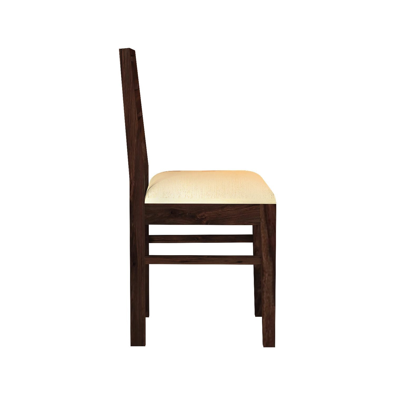 Feelinn Solid Sheesham Wood Chair (With Cushion, Walnut Finish)