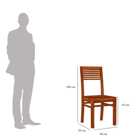 Dumdum Solid Sheesham Wood Chair (Natural Finish)