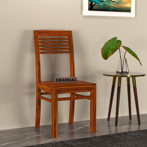 Dumdum Solid Sheesham Wood Chair (Natural Finish)