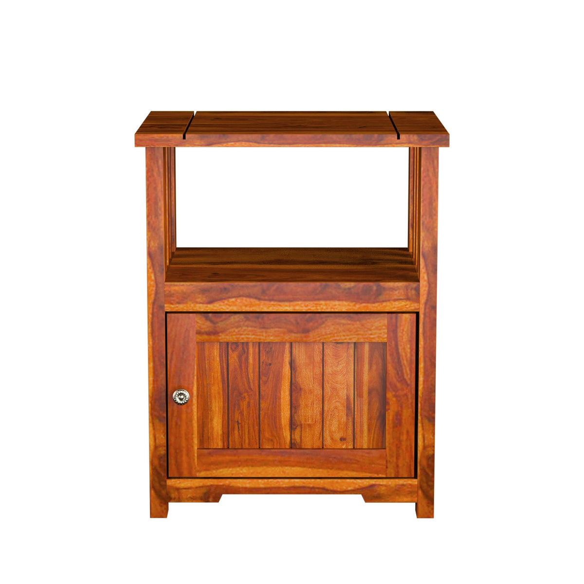 Trinity Solid Sheesham Wood Bedside Table (Natural Finish)