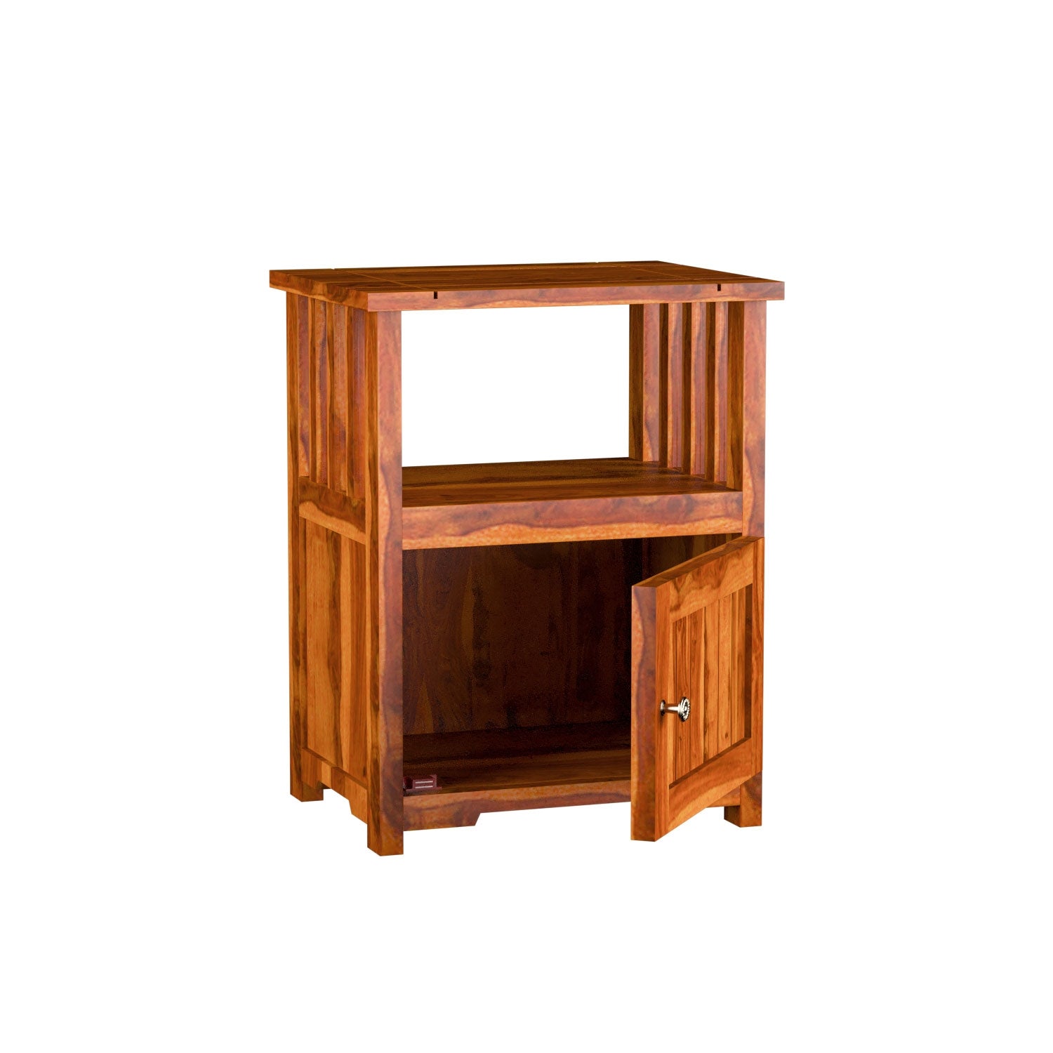 Trinity Solid Sheesham Wood Bedside Table (Natural Finish)