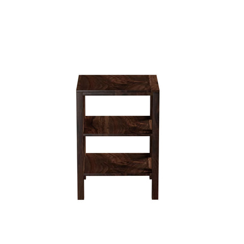 Prio Solid Sheesham Wood Side End Table (Walnut Finish)