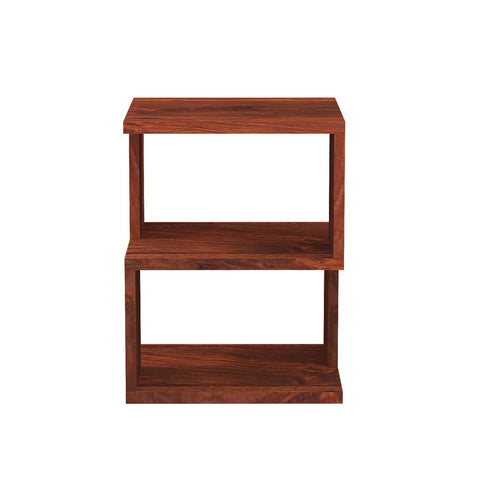 Revista Solid Sheesham Wood Side End Table (Natural Finish)