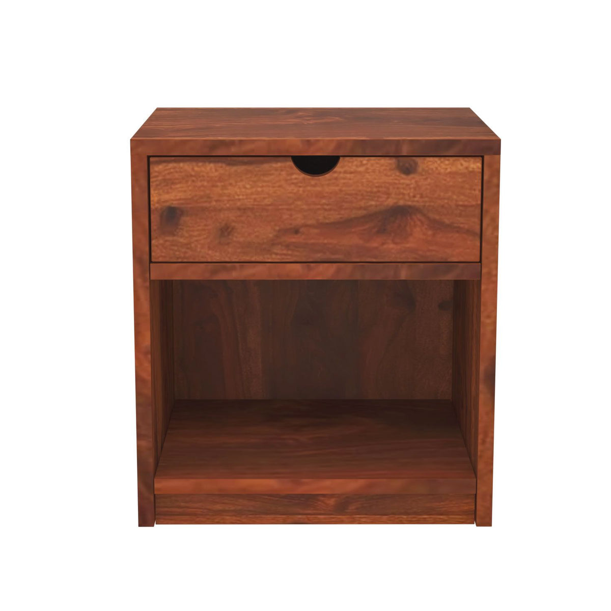 Maria Solid Sheesham Wood Bedside Table (Natural Finish)