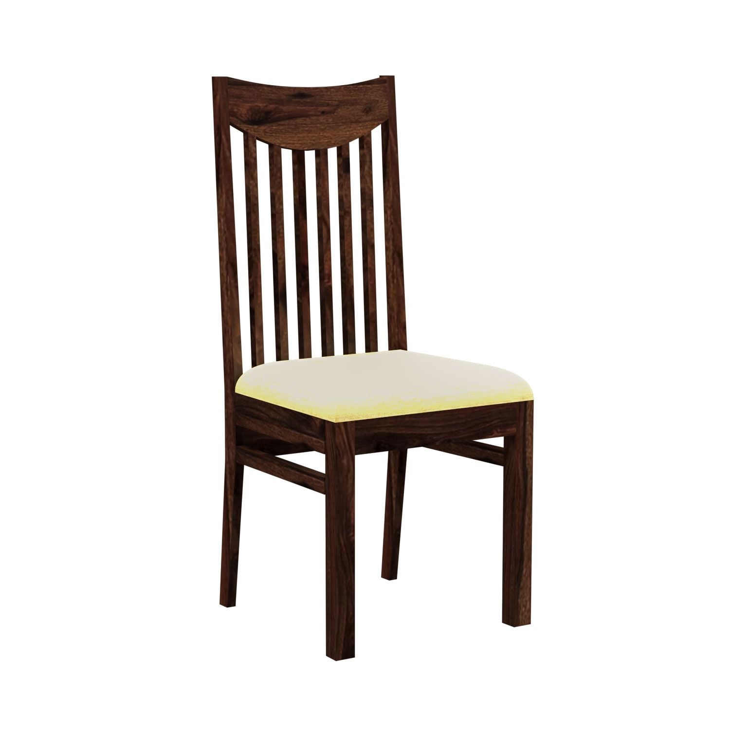 Moon Solid Sheesham Wood Chair (With Cushion, Walnut Finish)