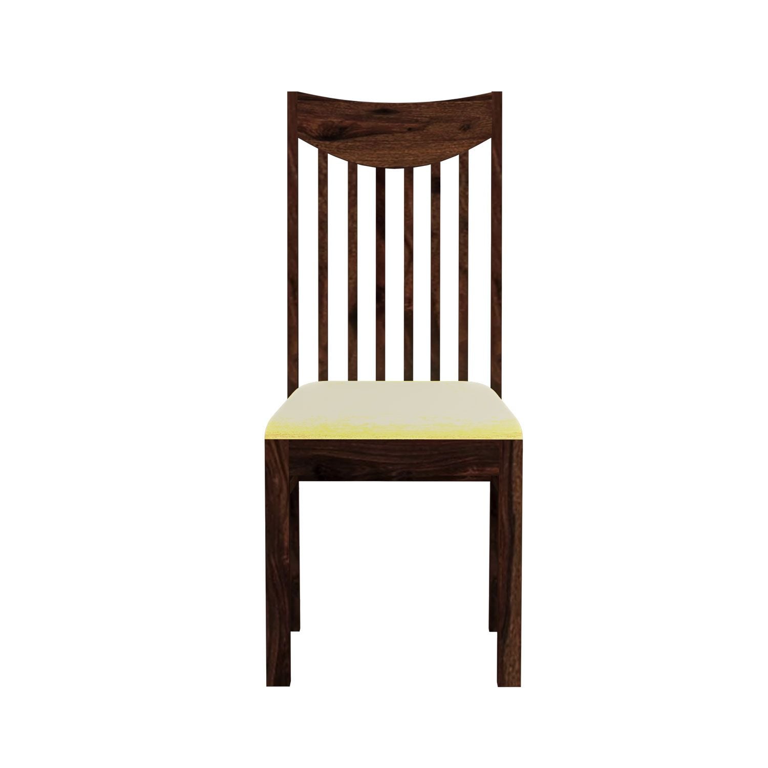 Moon Solid Sheesham Wood Chair (With Cushion, Walnut Finish)