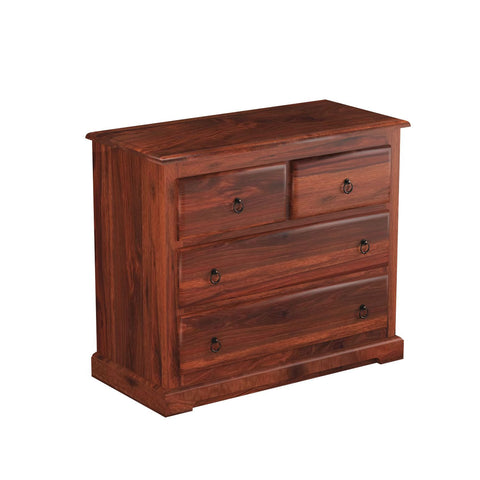 Ajmer Solid Sheesham Wood Chest of Four Drawers (Natural Finish)