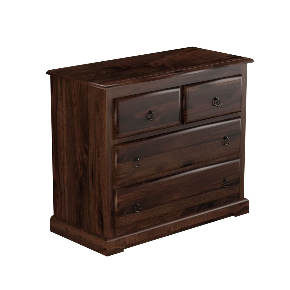 Ajmer Solid Sheesham Wood Chest of Four Drawers (Walnut Finish)