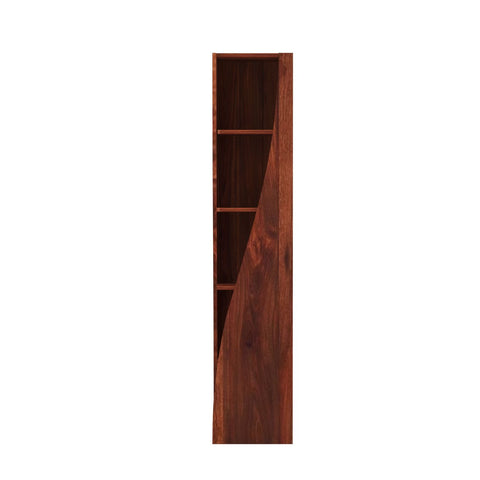 Essen Solid Sheesham Wood Spiral Bookshelf (4 Shelf, Natural Finish)