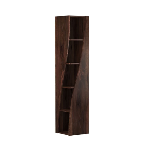 Essen Solid Sheesham Wood Spiral Bookshelf (4 Shelf, Walnut Finish)