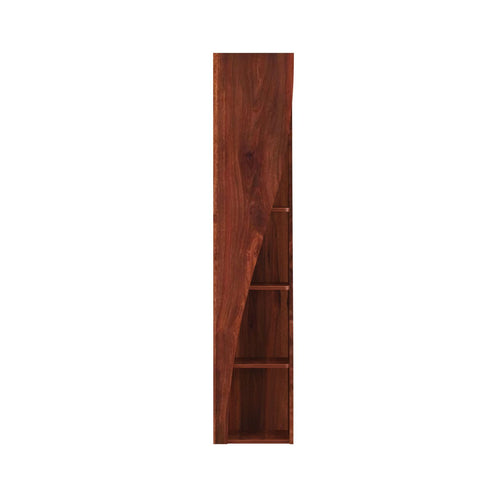 Essen Solid Sheesham Wood Spiral Bookshelf (4 Shelf, Natural Finish)