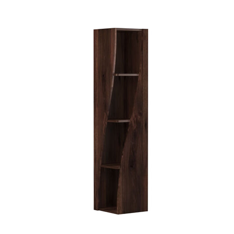 Essen Solid Sheesham Wood Spiral Bookshelf (3 Shelf, Walnut Finish)