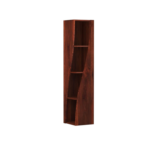 Essen Solid Sheesham Wood Spiral Bookshelf (3 Shelf, Natural Finish)