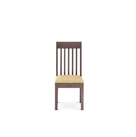 Minimal Solid Sheesham Wood Two Seater Dining Set (With Cushion, Walnut Finish)