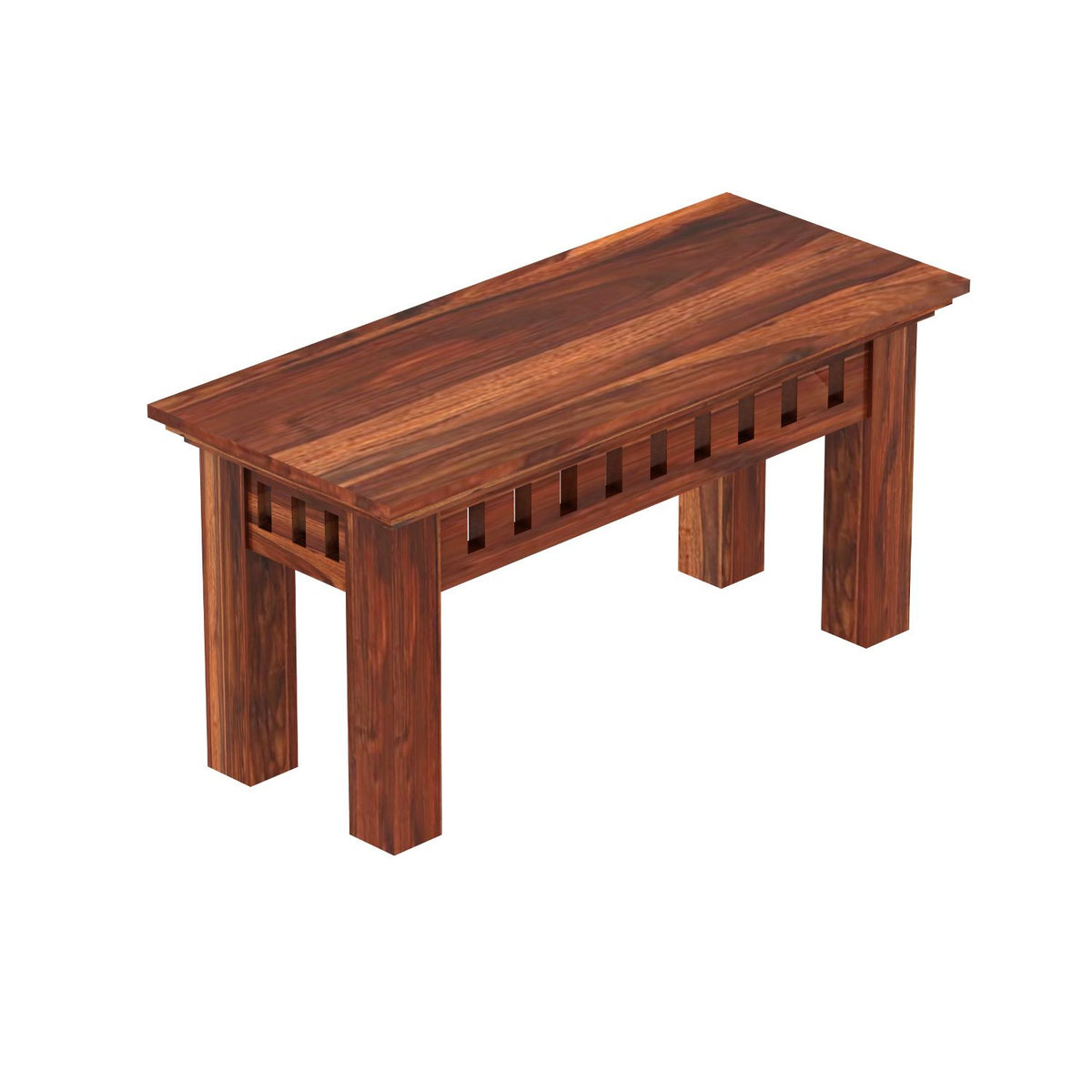 Amer Solid Sheesham Wood 4 Seater Dining Table With 2 Chairs And 1 Bench (Without Cushion, Natural Finish)
