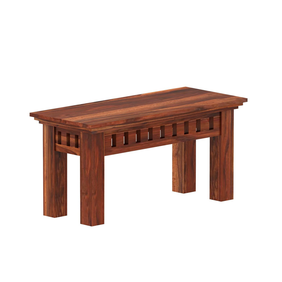 Amer Solid Sheesham Wood 4 Seater Dining Table With 2 Chairs And 1 Bench (Without Cushion, Natural Finish)