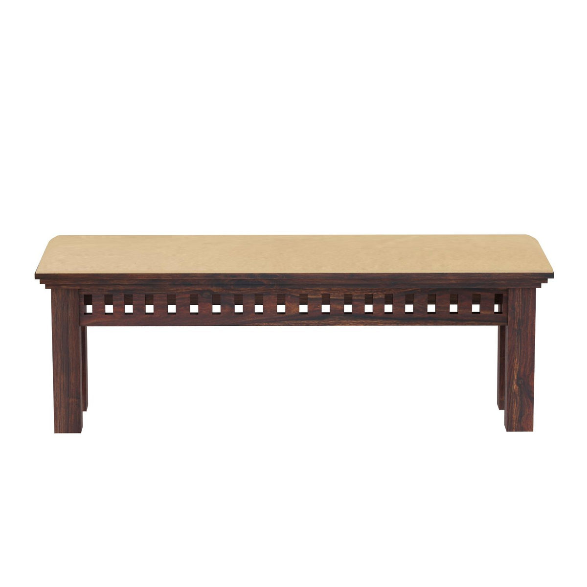 Amer Solid Sheesham Wood 6 Seater Dining Table With 4 Chairs And 1 Bench (With Cushion, Walnut Finish)