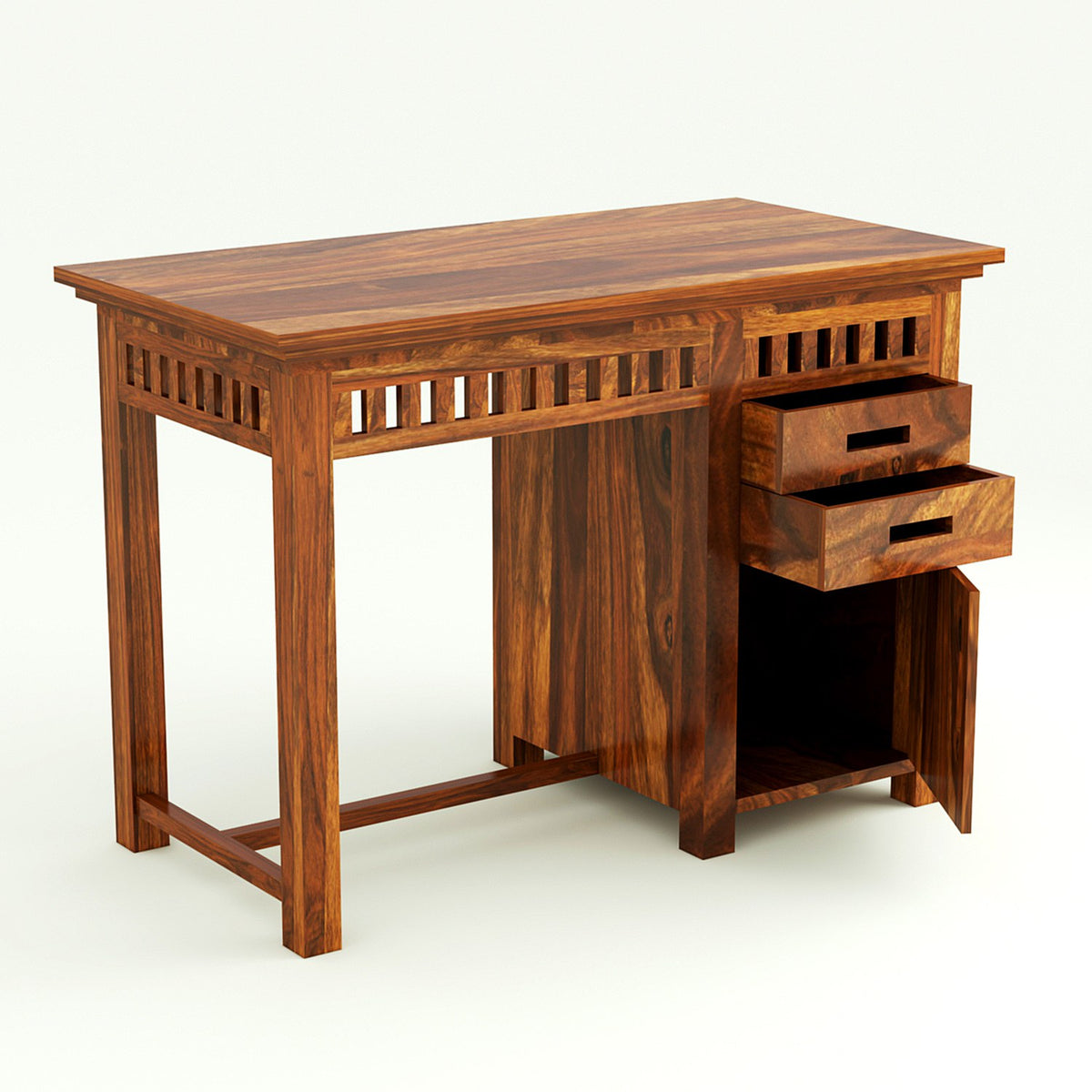 Amer Solid Wood Study Table With Chair For Home (Natural Finish)