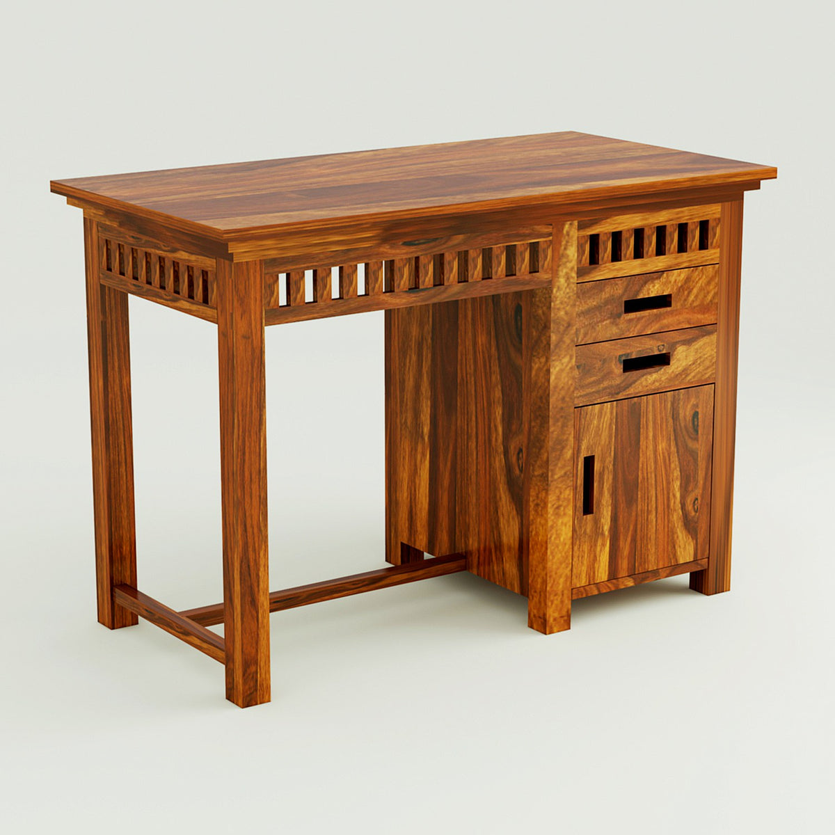 Amer Solid Wood Study Table With Chair For Home (Natural Finish)