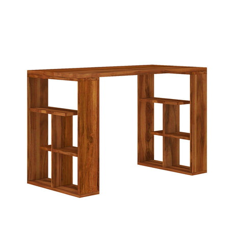 Maurice Solid Sheesham Wood Study Table (Ladder, Natural Finish)