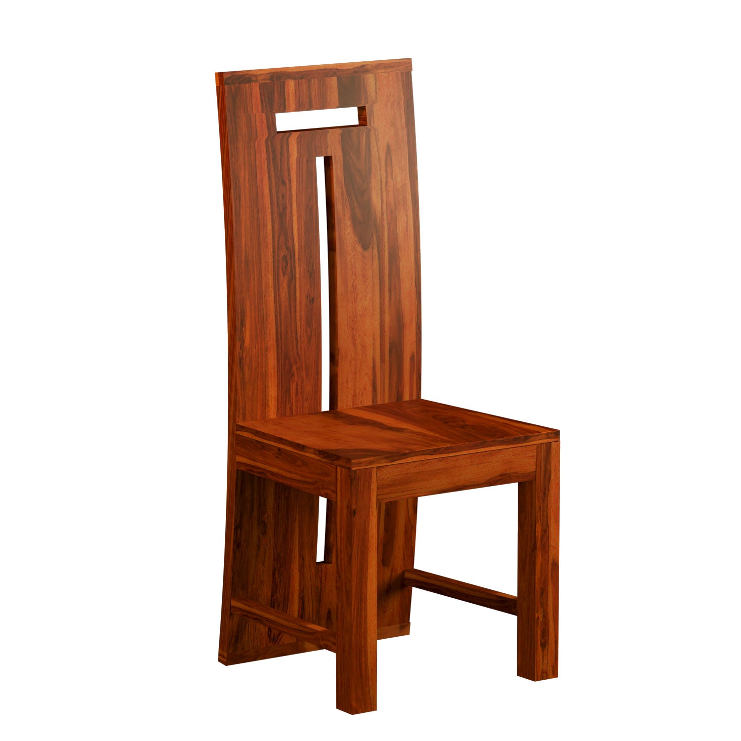 Maurice Solid Sheesham Wood High Back Chair (Natural Finish)