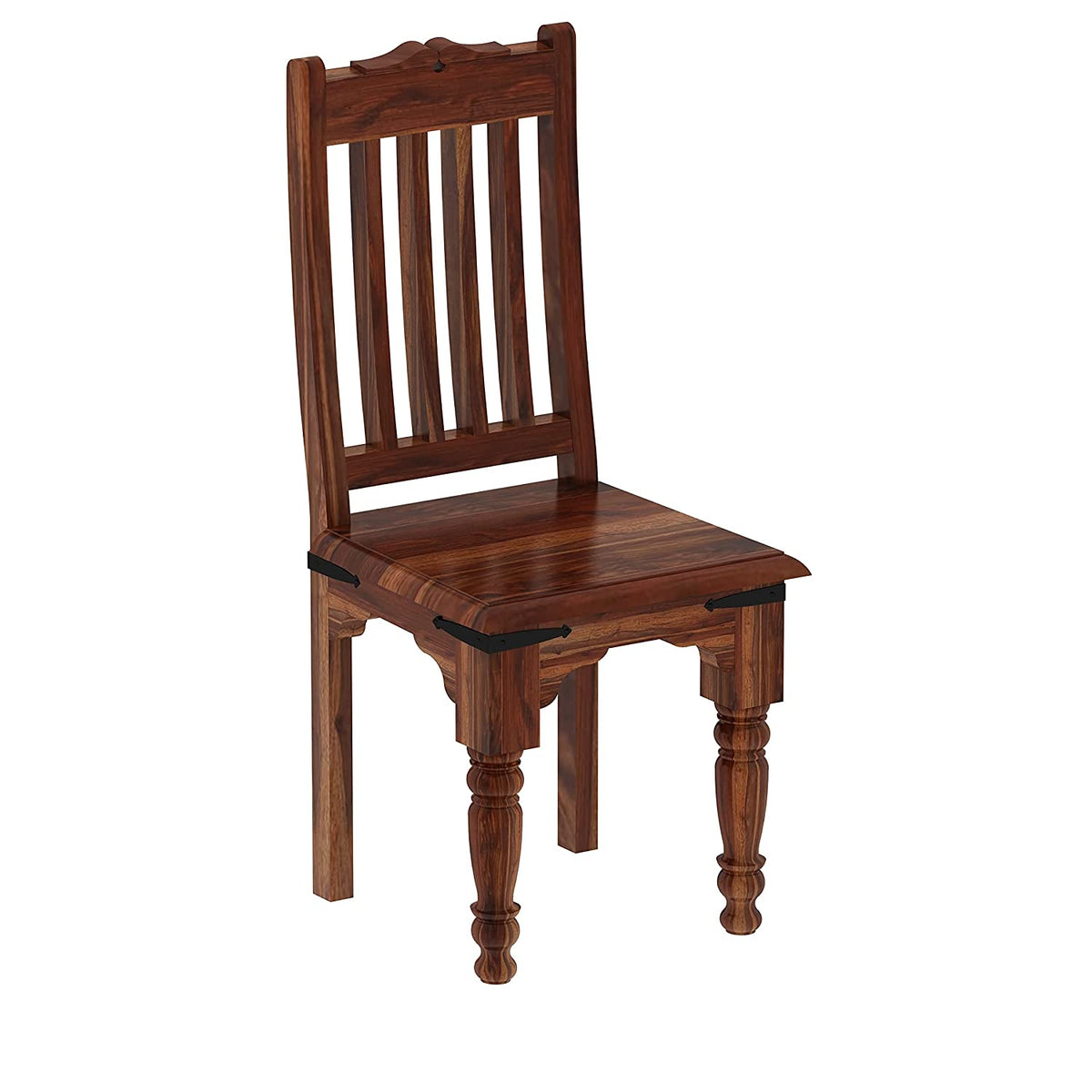 Ajmer Solid Sheesham Wood 4 Seater Dining Table With 4 Chairs (Without Cushion, Natural Finish)