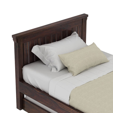 Trinity Solid Sheesham Wood Trundle Bed (Walnut Finish)