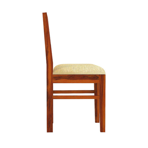 Monstro Solid Sheesham Wood Chair With Cushion (Natural Finish)