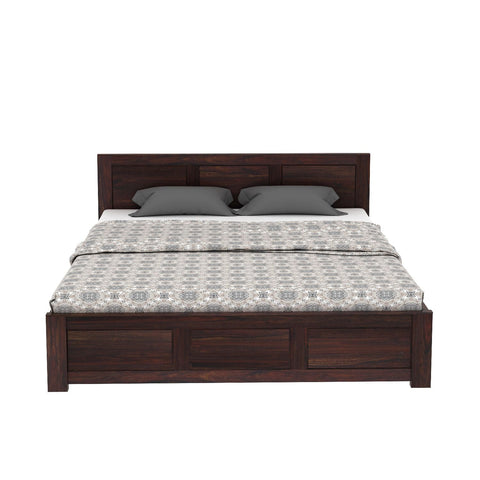 Woodwing Solid Sheesham Wood Bed With Four Drawers (Queen Size, Walnut Finish)