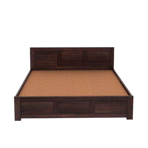 Woodwing Solid Sheesham Wood Bed With Two Drawers (King Size, Walnut Finish)