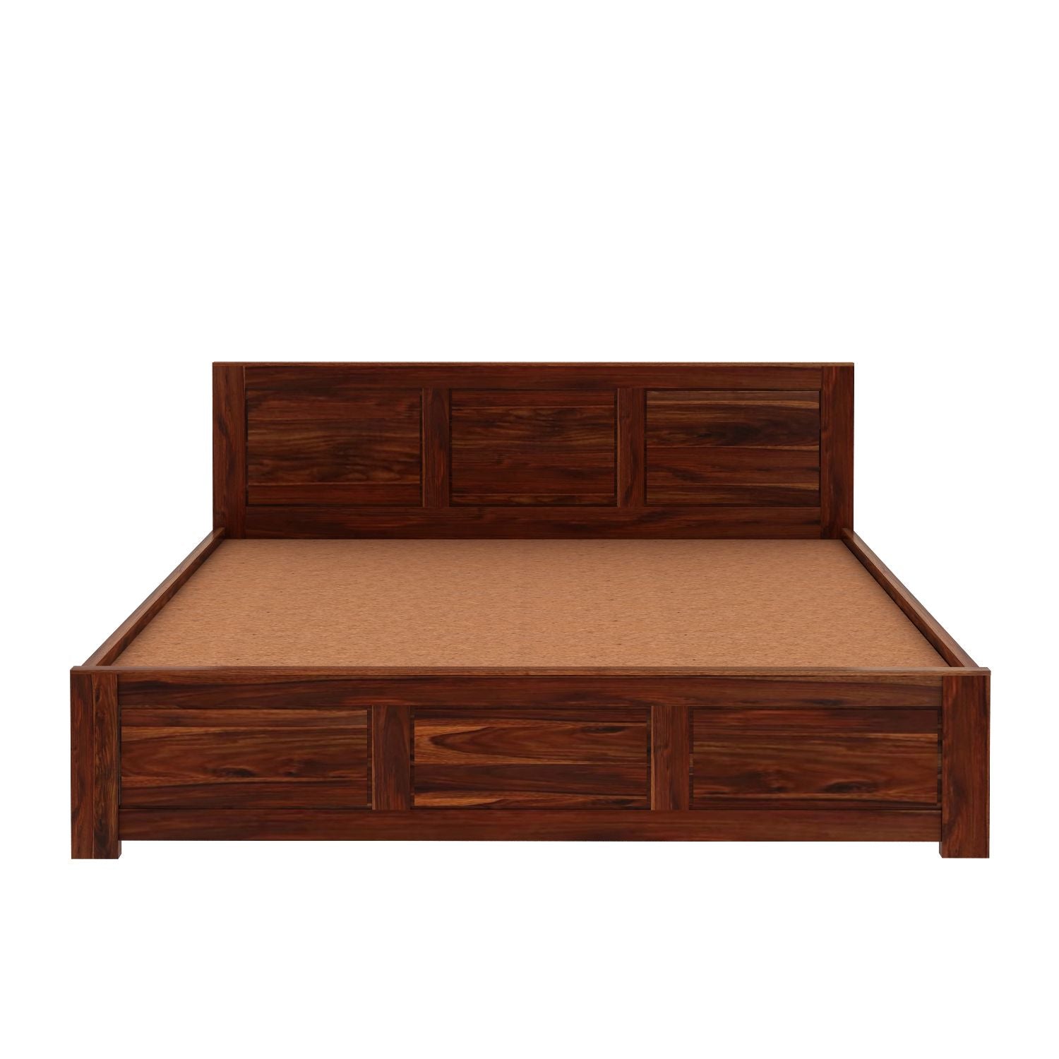 Woodwing Solid Sheesham Wood Hydraulic Bed With Box Storage (Queen Size, Natural Finish)