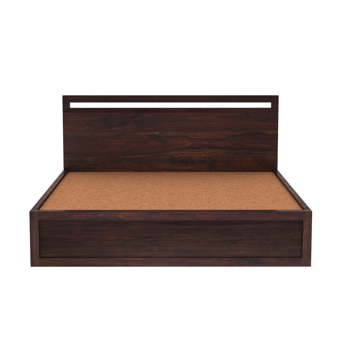 Livinn Solid Sheesham Wood Bed With Four Drawers (King Size, Walnut Finish)