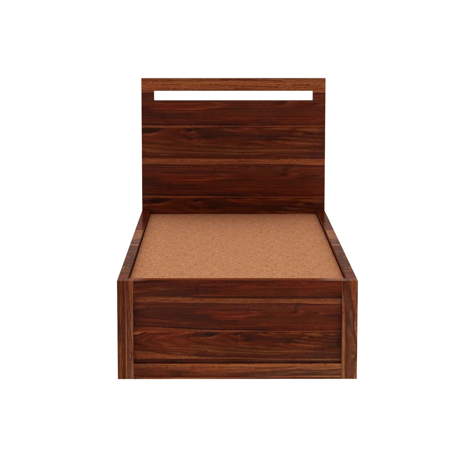Livinn Solid Sheesham Wood Single Bed With Two Drawers (Natural Finish)