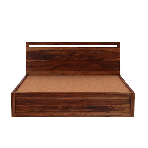 Livinn Solid Sheesham Wood Bed Without Storage (King Size, Natural Finish)