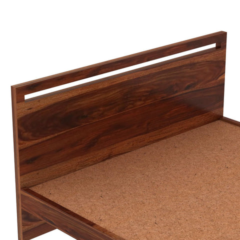 Livinn Solid Sheesham Wood Bed Without Storage (King Size, Natural Finish)