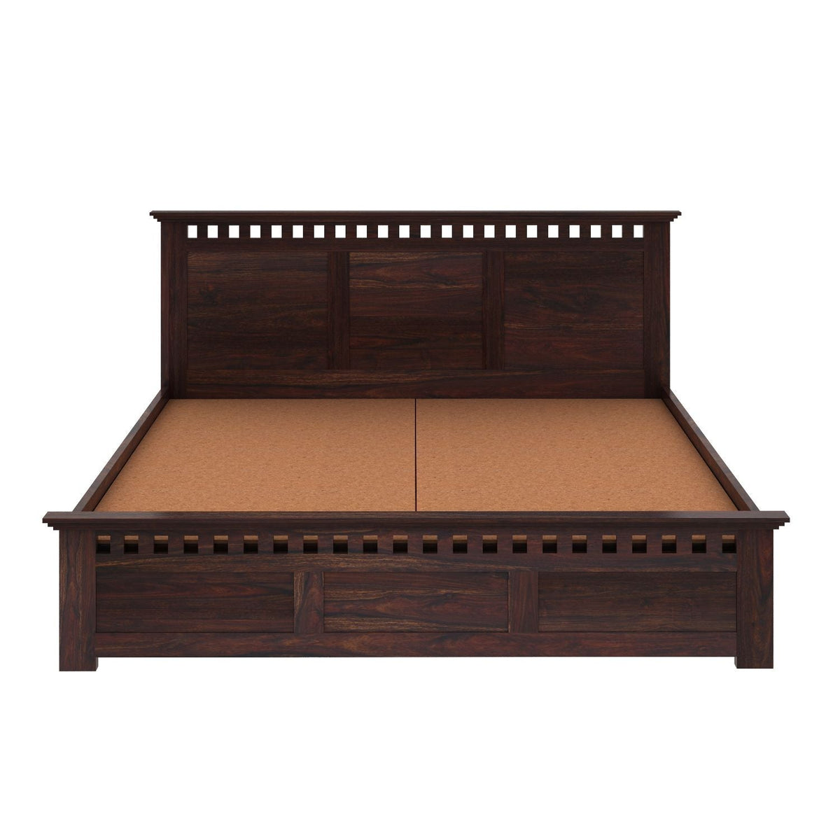 Amer Solid Sheesham Wood Bed With Four Drawers (King Size, Walnut Finish)