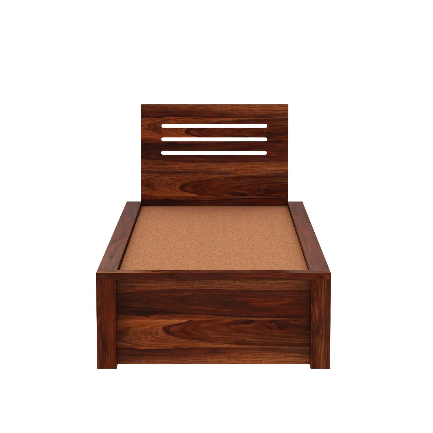 Due Solid Sheesham Wood Single Bed Without Storage (Natural Finish)